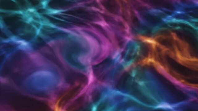 Abstract blue and purple wave background with glowing fractal smoke patterns creates a dynamic futuristic technology design featuring flowing light energy and a motion texture backdrop