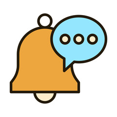Obraz premium Notification Bell Chat Bubble Symbol for Messaging Alerts Conversations Interface Design