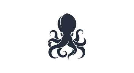 Stylized octopus silhouette on white © Zero