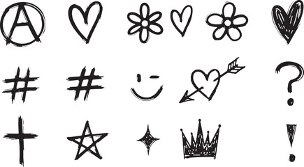 Fototapeta premium Hand drawn doodle symbols and icons set