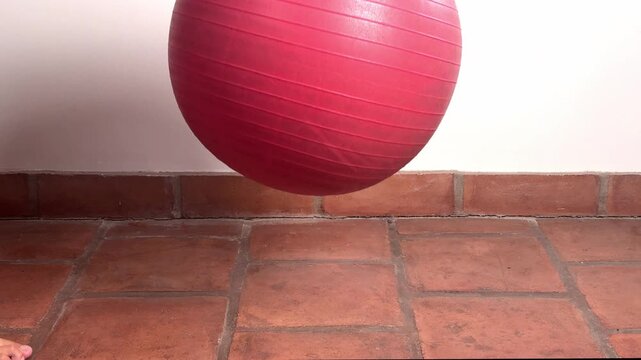 Video with real sound effect of Big rubber ball bouncing