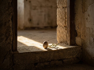Rustic Easter Aesthetic - Dramatic Natural Light and Vintage Textures