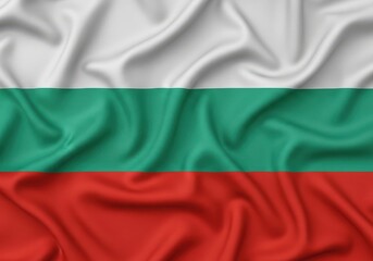 Obraz premium Bulgarian flag, fabric texture