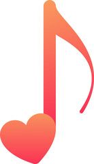 Heart Music Note Icon