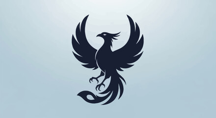 Fototapeta premium Stylized phoenix silhouette on gradient background