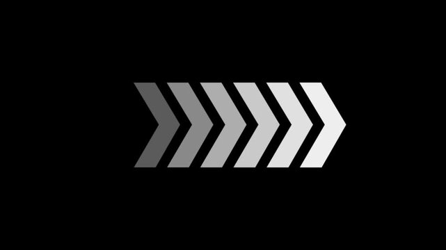 Abstract arrow icon concept animation, arrows icon right to left animation concept. left-directional arrow loop animation. 4k animated arrows for the overlay video layer.
