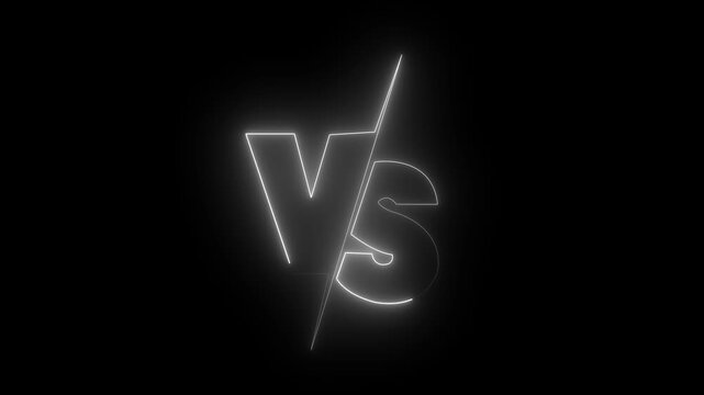 Abstract Glowing Neon VS Logo Animation. Futuristic Battle Intro for Esports Showdowns, Gaming Videos & YouTube Intros. 4k animation.