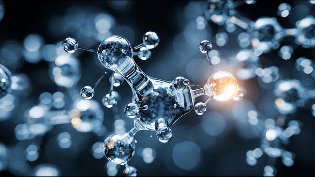 Electrolysis Process in Water Observed Under Macro Microscopic View Showing Molecular Interactions and Changes Over Time in a Lab Setting