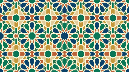 Islamic Geometric Pattern Seamless Background for Decor & Design Projects