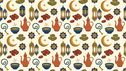 Islamic Pattern Seamless Background for Ramadan Decor & Festive Designs