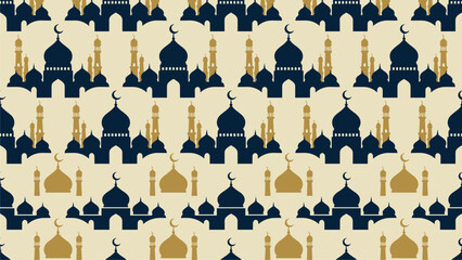 Islamic Mosque Pattern Seamless Background for Ramadan & Eid Decor, Islamic Art Design