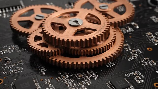 A detailed close-up of an old clock mechanism reveals intricate metal gears and steel cogs engineered with precision for mechanical motion within the industrial machinery