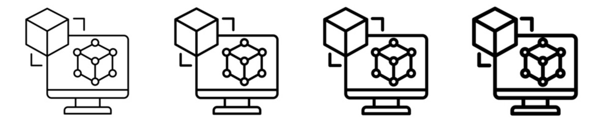 Digital Twin  Icon Set Different Style Collection