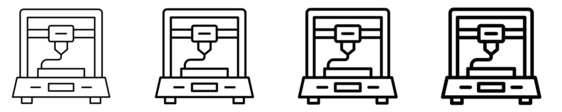 3D Printing  Icon Set Different Style Collection