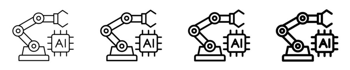 Industrial Intelligence  Icon Set Different Style Collection