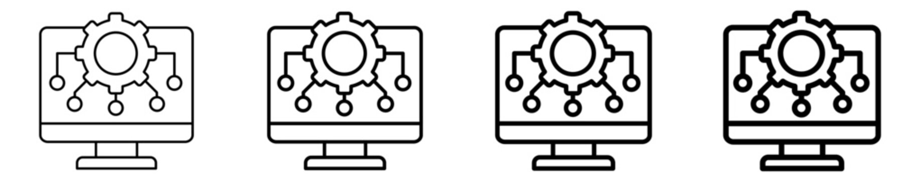 Digital Integration  Icon Set Different Style Collection