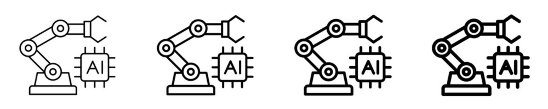 Industrial Intelligence  Icon Set Different Style Collection