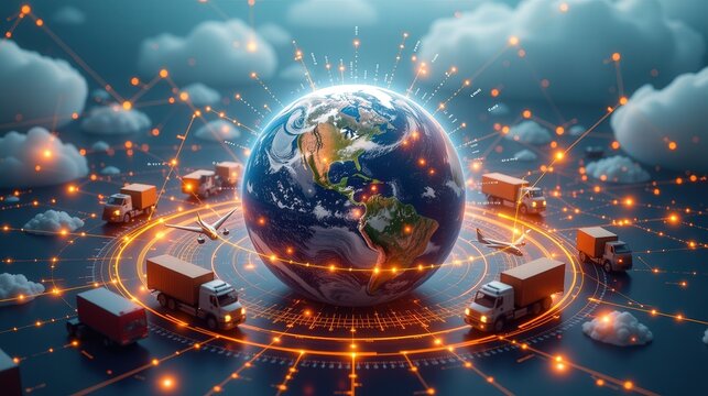 Enhancing supply chain resilience through global transport networks digital visualization logistics hub optimized environment