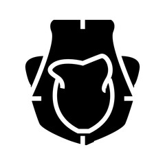 vector illustration of a gorilla head glyph icon