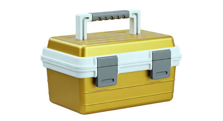 Gold and White Toolbox with Gray Latches