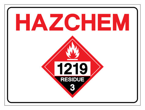 Hazard Chemical Isopropanol UN1219 Residue Class 3 Symbol Sign, Vector Illustration, Isolate On White Background, Label .EPS10