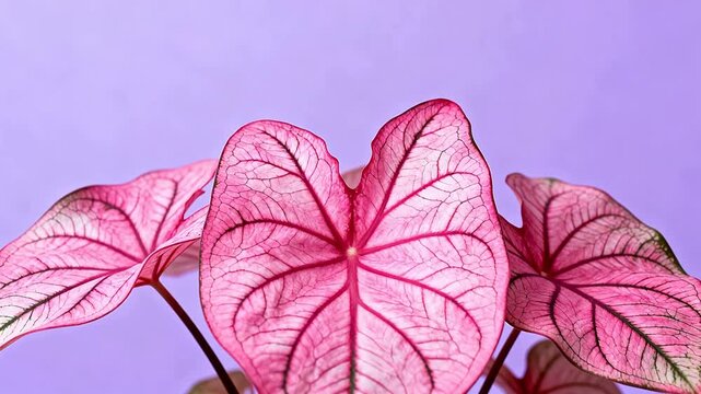 Pink leaf plant with intricate veins