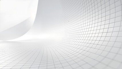 Abstract curved grid pattern in white