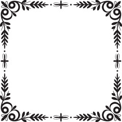 Obraz premium Vintage floral border frame with leaves and dots, elegant decorative element for invitation