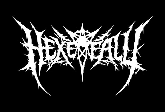 black metal band hexenfall music text lettering typography logo flat color vector illustration template design