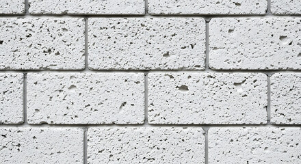 Obraz premium Pristine white aerated concrete brick wall texture featuring modern porous stone block surfaces for minimalist architectural design and industrial construction background aesthetic.