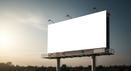 Obraz premium Large Blank Billboard at Sunset.