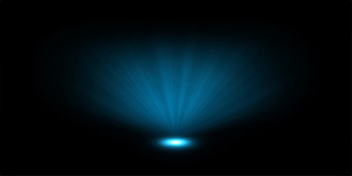 An abstract blue vector background features glowing rays and a dark motion flare to create a digital energy illustration perfect for a light transition wallpaper