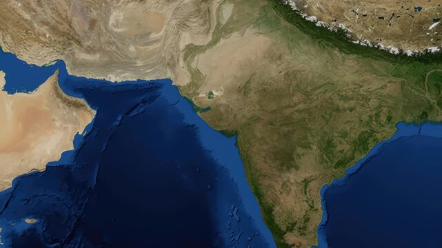Satellite Zoom Animation From World Map To Indore Madhya Pradesh India