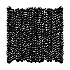 Group of Spheres Forming a Curtain, Isolated on White. Abstract Backdrop, Pattern