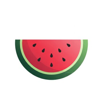 Flat minimalist illustration of watermelon on a white background. Ideal for summer, hydration, freshness, healthy food, and seasonal design themes.
