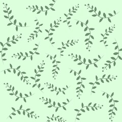 Minimal Sage Green Botanical Seamless Pattern Background