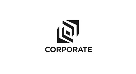 Obraz premium Corporate logo design with geometric shapes and modern style.