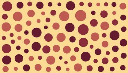 Abstract Pattern of Maroon and Brown Circles on Beige Background.