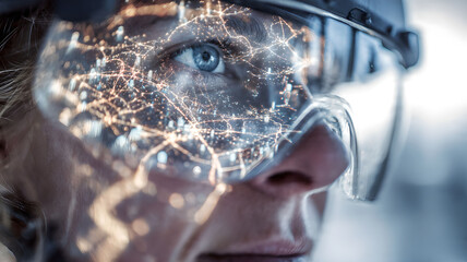 Augmented Reality Interface on a Woman's Face