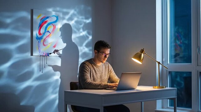 Ethereal Moonlight Workspace Art Creation