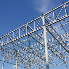 Metal Structure against Clear Blue Sky.