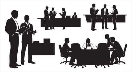 Fototapeta premium Business Professional Office Interaction – Corporate Teamwork, Leadership, and Career Development Concept