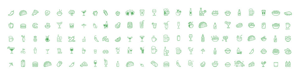 Food and Drink Line Icons Collection