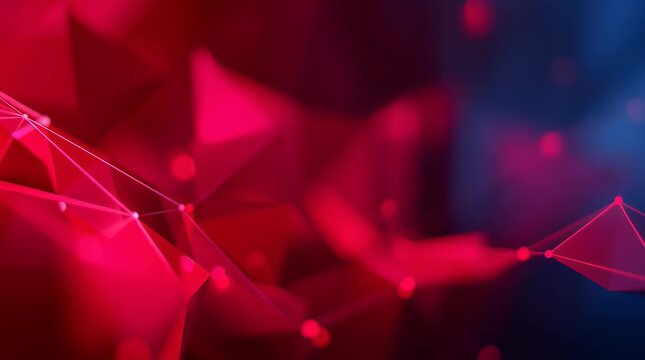 Abstract machine learning digital network visual background polygon wave futuristic pattern red blue gradient technology data connection modern tech