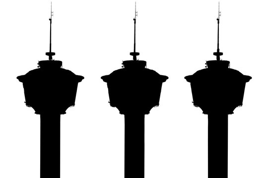 Calgary Tower 3 silhouettes