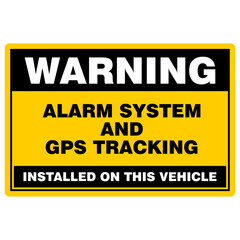 Warning, alarm system and GPS Tracking, sticker vector
