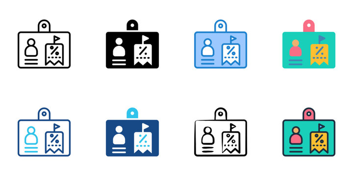 Taxpayer Identification icons set multiple style collection. Editable stroke 
