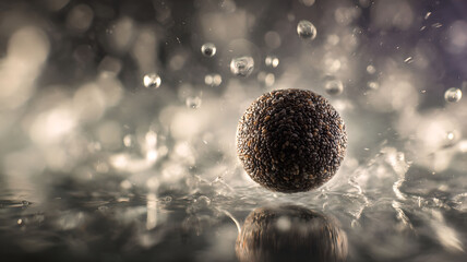 Textured sphere in water droplets