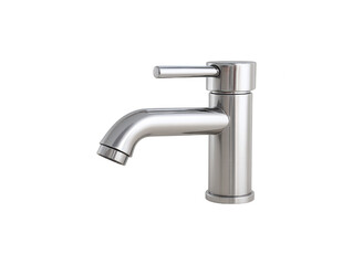 Modern brushed nickel faucet with simple lines, creating a minimalist look for contemporary bathrooms