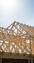 Residential House Framing Under Construction.